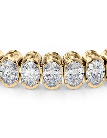 Oval Bezel Tennis Bracelet 10.0tcw YG