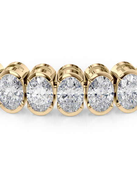 Oval Bezel Tennis Bracelet 11.0tcw YG