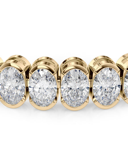 Oval Bezel Tennis Bracelet 16.0tcw YG