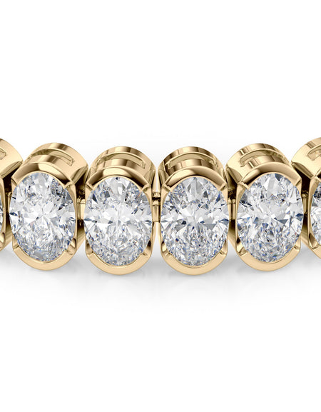 Oval Bezel Tennis Bracelet 14.0tcw YG