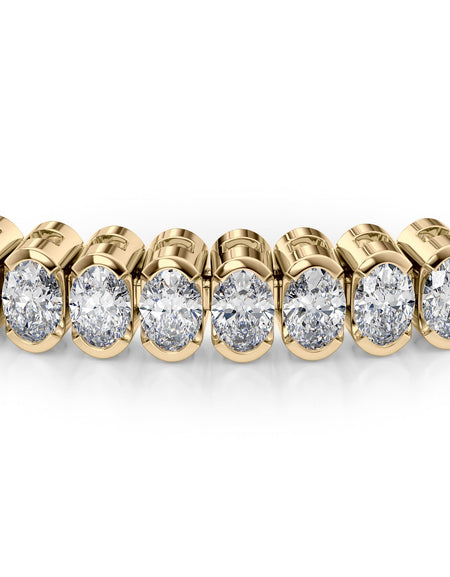 Oval Bezel Tennis Bracelet 6.5tcw YG