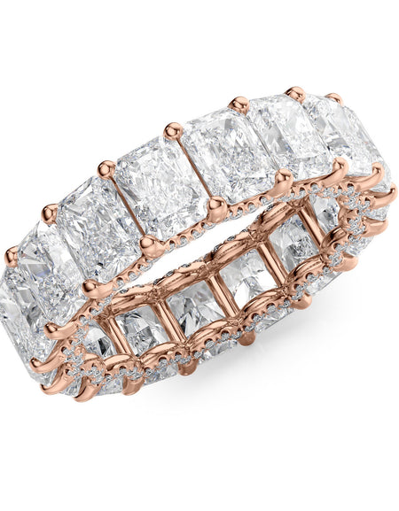 8.3ct Radiant U Pave Prong Eternity RG