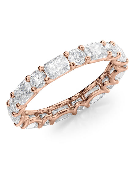 2.8ct Alternating Radiant and Round U Prong Eternity RG