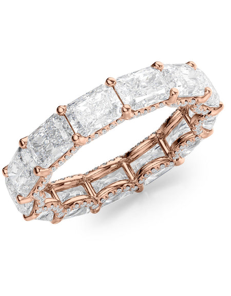 5.3ct East West Radiant U Pave Prong Eternity RG