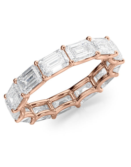 5ct East West Emerald U Prong Eternity RG