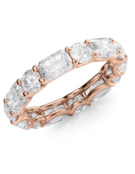 4.6ct Alternating Radiant and Round U Prong Eternity RG