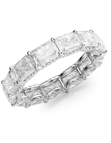 5.3ct East West Radiant U Pave Prong Eternity WG