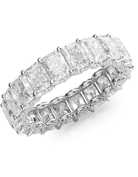 6.3ct Radiant U Pave Prong Eternity WG