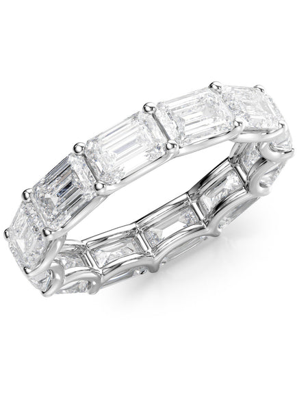 6ct East West Emerald U Prong Eternity WG