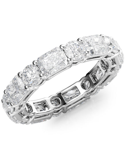 4.6ct Alternating Radiant and Round Basket Eternity WG
