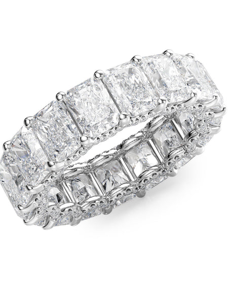8.3ct Radiant U Pave Prong Eternity WG