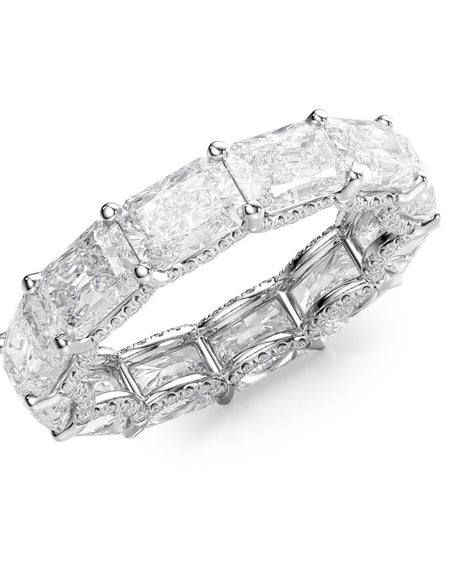 6.3ct East West Radiant U Pave Prong Eternity WG