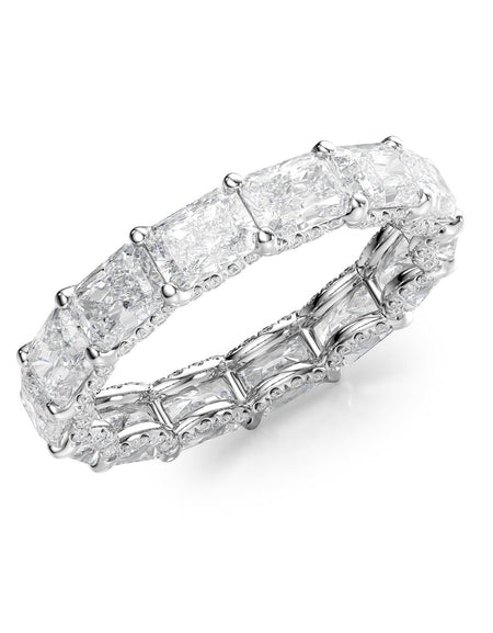 4.3ct East West Radiant U Pave Prong Eternity WG