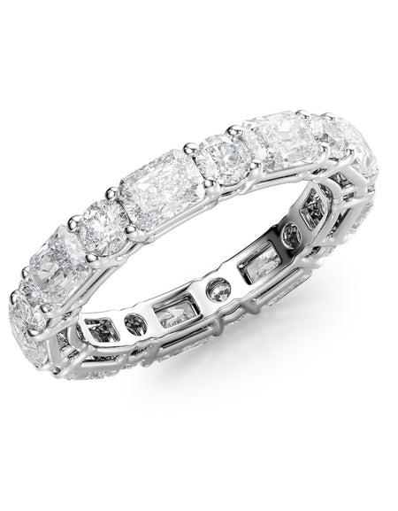 3.7ct Alternating Radiant and Round Basket Eternity WG