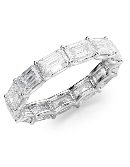 5ct East West Emerald U Prong Eternity WG