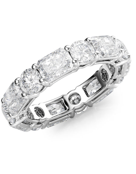 5.7ct Alternating Radiant and Round Basket Eternity WG