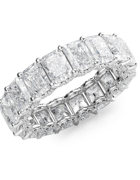 7.3ct Radiant U Pave Prong Eternity WG