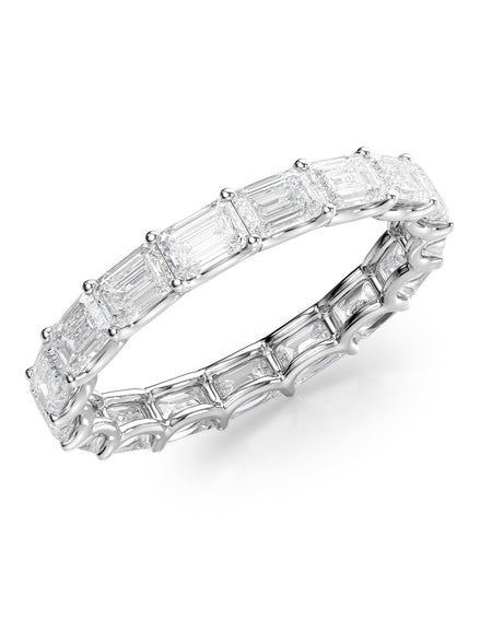 3.5ct East West Emerald U Prong Eternity WG