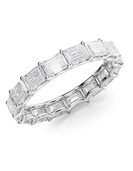 4ct East West Emerald U Prong Eternity WG