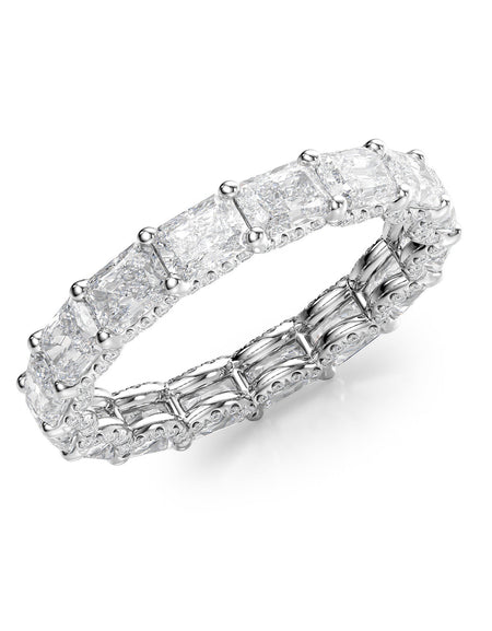 2.3ct East West Radiant U Pave Prong Eternity WG