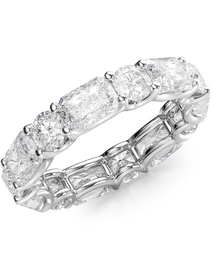 5.7ct Alternating Radiant and Round U Prong Eternity WG
