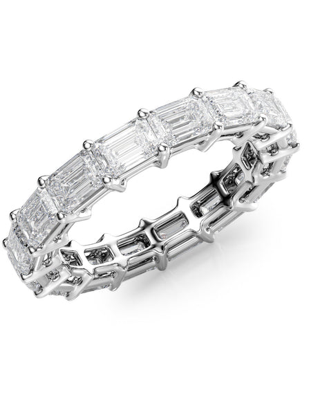 4.5ct East West Emerald Eternity WG