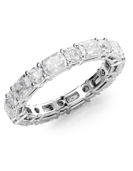 2.8ct Alternating Radiant and Round Basket Eternity WG