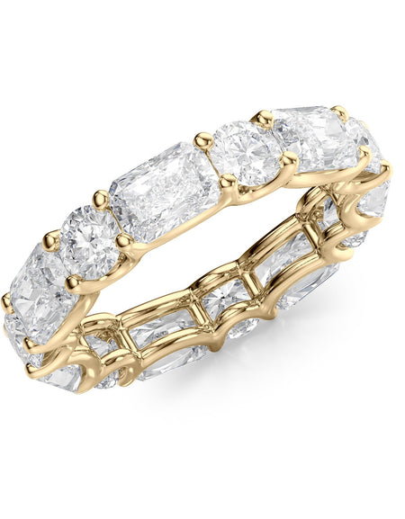 5.7ct Alternating Radiant and Round U Prong Eternity YG