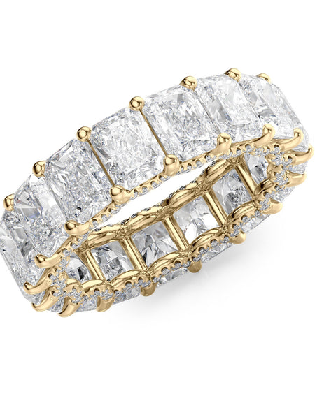 8.3ct Radiant U Pave Prong Eternity YG