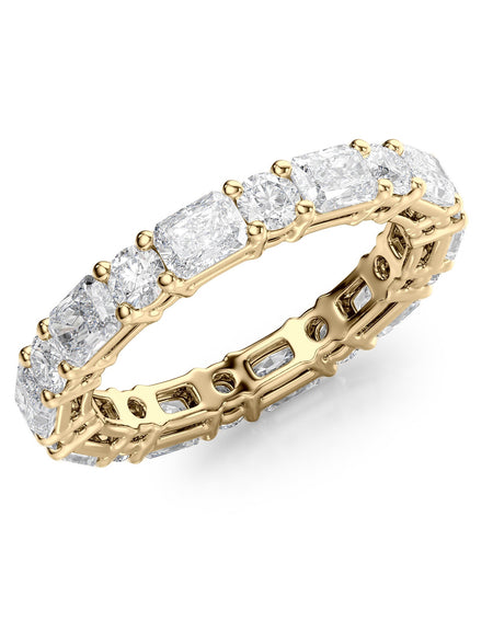2.8ct Alternating Radiant and Round Basket Eternity YG
