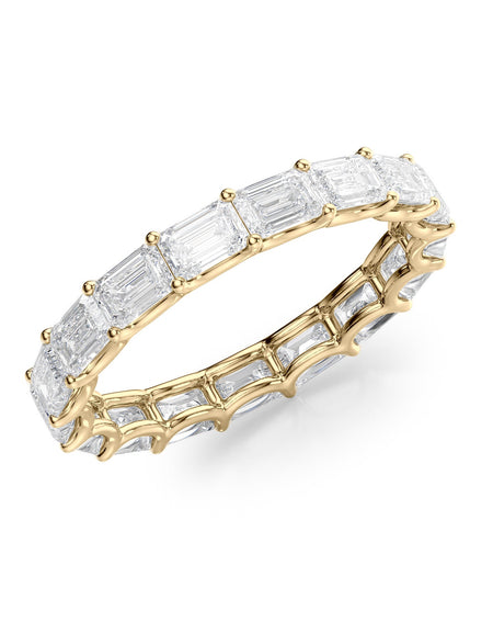 3.5ct East West Emerald U Prong Eternity YG