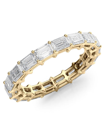 3.5ct East West Emerald Eternity YG