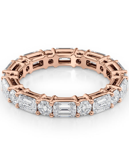 3.3ct Alternating Emerald and Round Basket Eternity RG