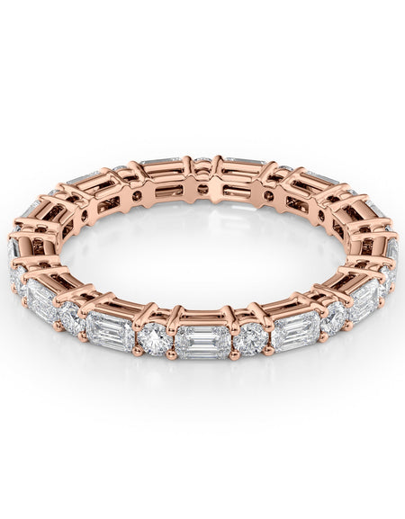 1.7ct Alternating Emerald and Round Basket Eternity RG