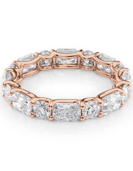 3.7ct Alternating Radiant and Round U Prong Eternity RG