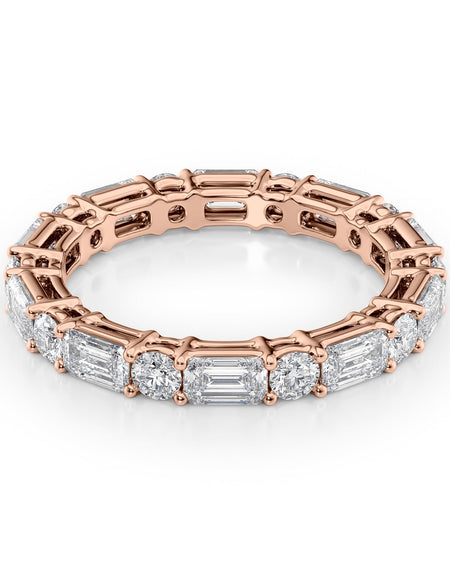 2.6ct Alternating Emerald and Round Basket Eternity RG