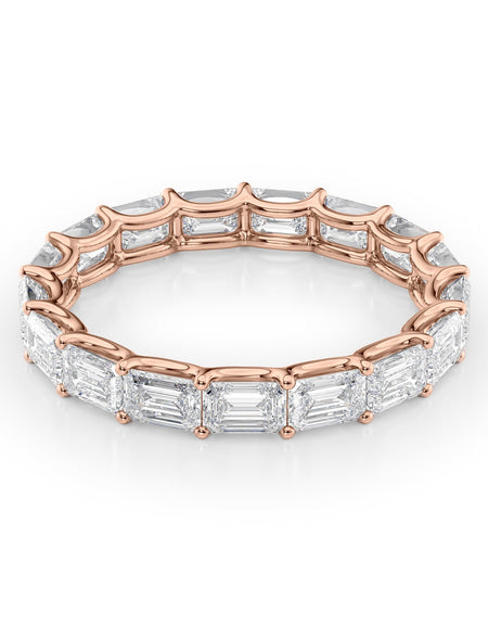 3.5ct East West Emerald U Prong Eternity RG