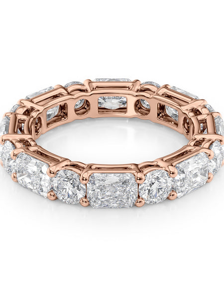 4.6ct Alternating Radiant and Round Basket Eternity RG