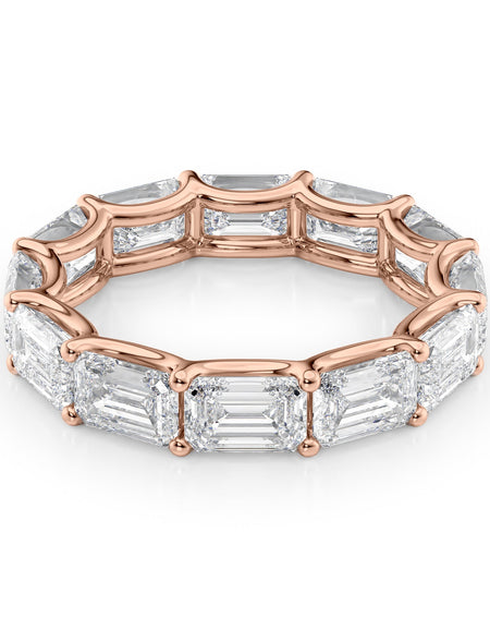 6ct East West Emerald U Prong Eternity RG