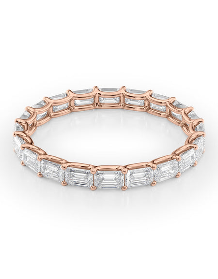 2ct East West Emerald U Prong Eternity RG