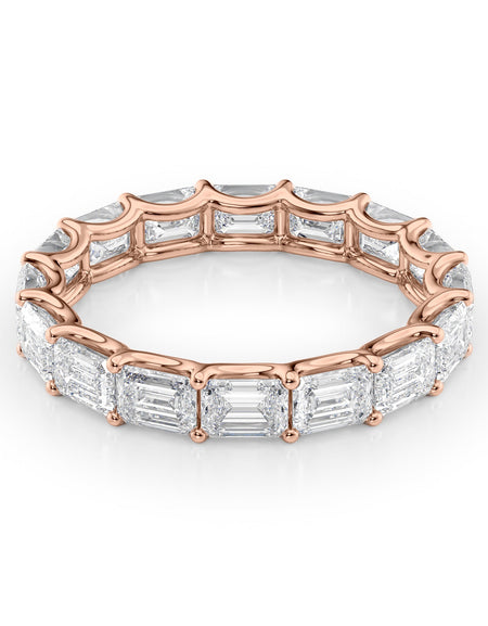 4ct East West Emerald U Prong Eternity RG