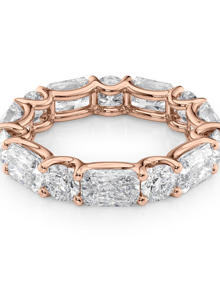 5.7ct Alternating Radiant and Round U Prong Eternity RG
