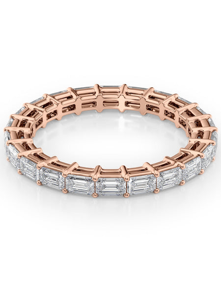 2ct East West Emerald Eternity RG