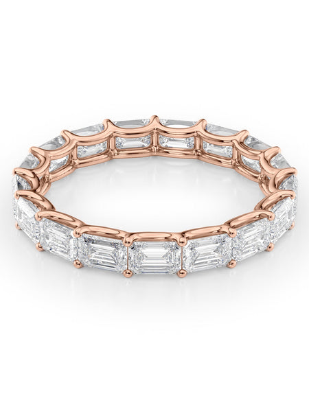 3.5ct East West Emerald U Prong Eternity RG