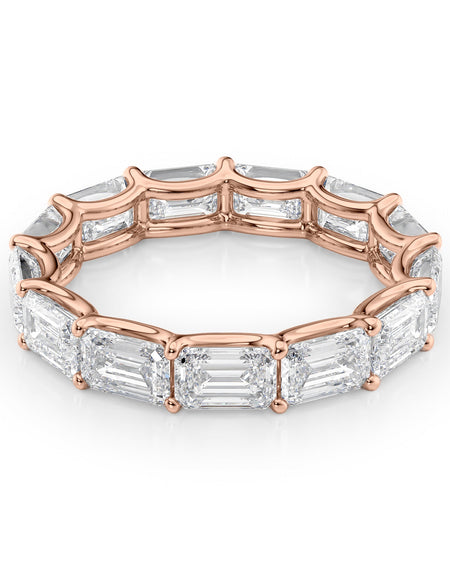 5ct East West Emerald U Prong Eternity RG