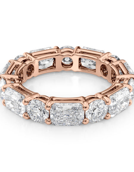 5.7ct Alternating Radiant and Round Basket Eternity RG