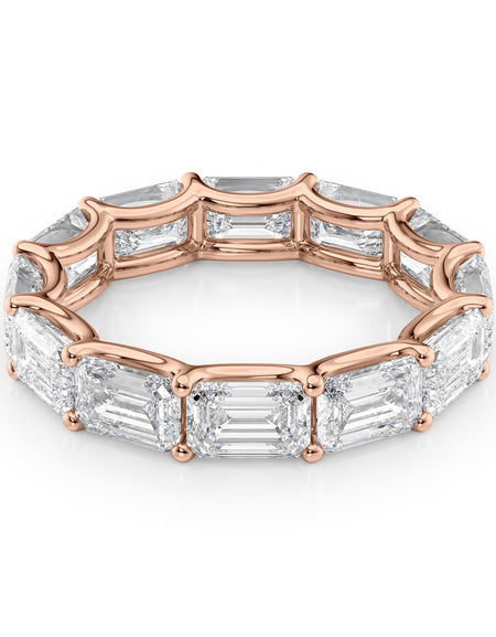 6ct East West Emerald U Prong Eternity RG