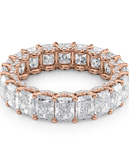 6.3ct Radiant U Pave Prong Eternity RG