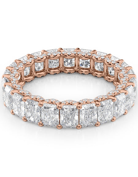 4.3ct Radiant U Pave Prong Eternity RG