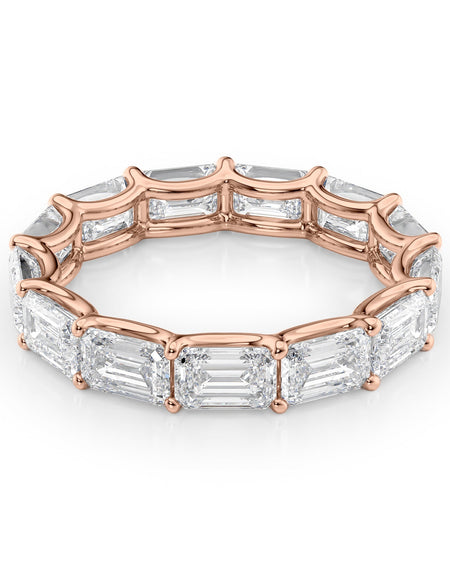 5ct East West Emerald U Prong Eternity RG